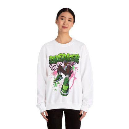 Sneaker Head Graffiti Style Sweatshirt - Bold Pink and Green Font - Street Style Fashion