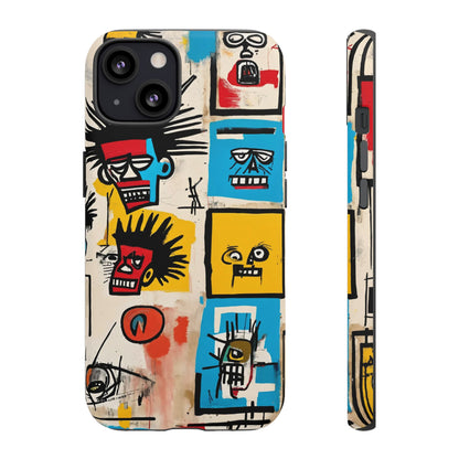 Unique Basquiat-Inspired Phone Case - Colorful Art Graffiti Cover for iPhone 15-11 & Samsung 24-10