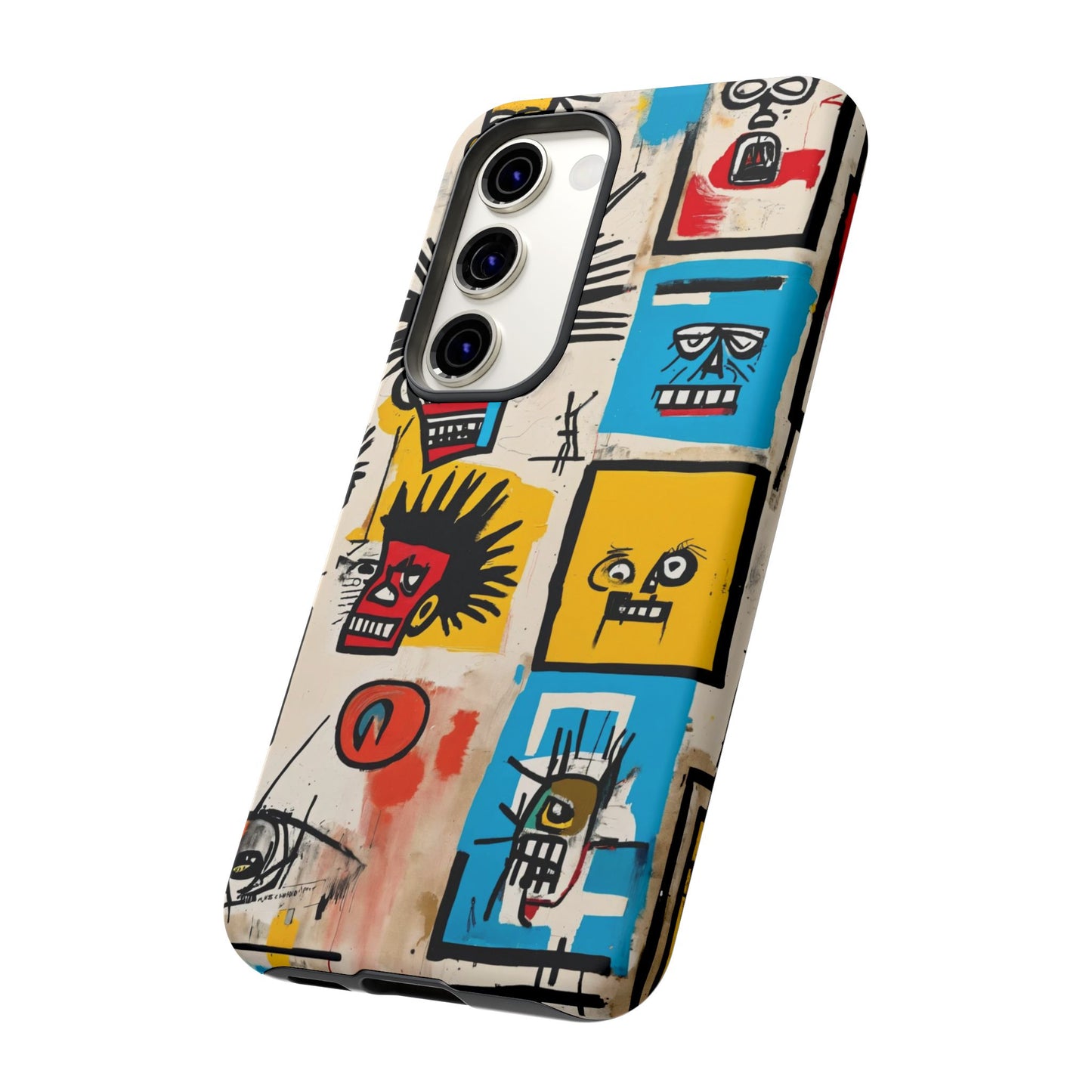 Unique Basquiat-Inspired Phone Case - Colorful Art Graffiti Cover for iPhone 15-11 & Samsung 24-10