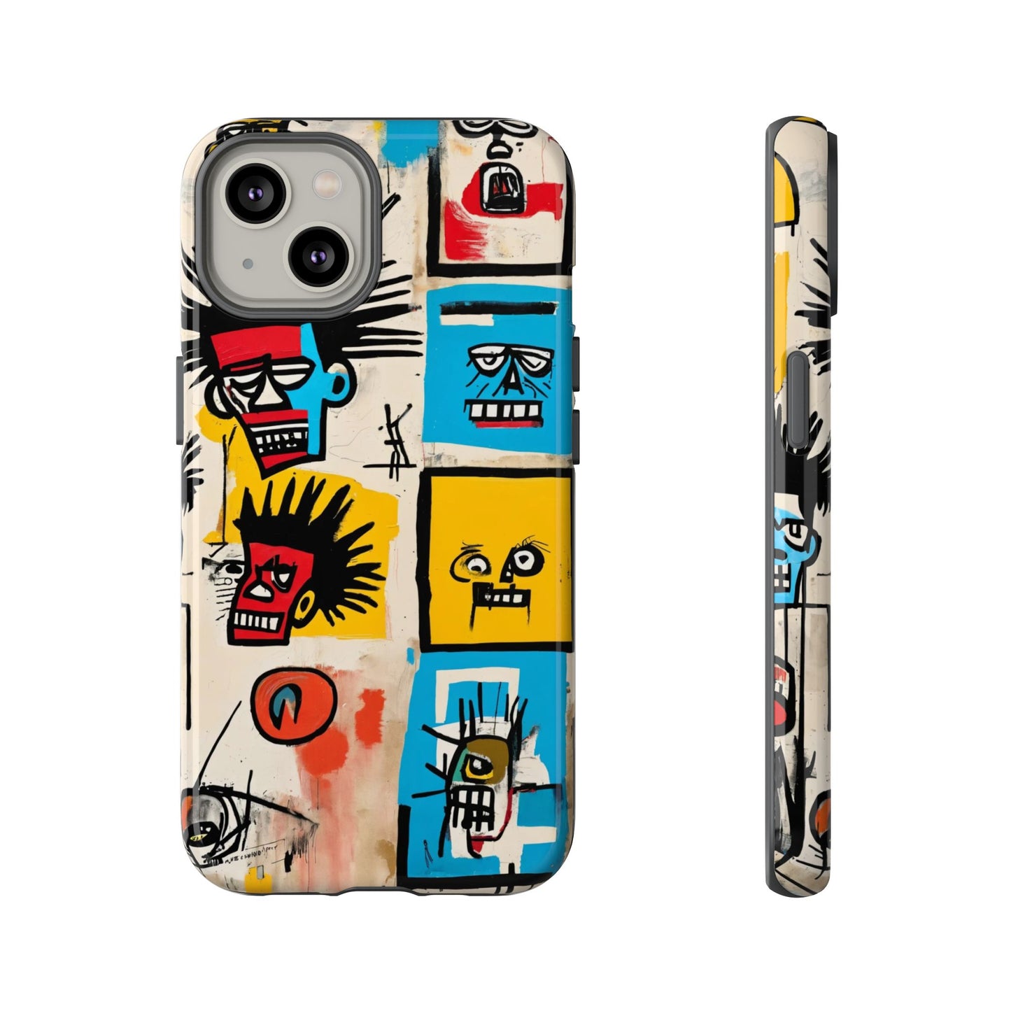 Unique Basquiat-Inspired Phone Case - Colorful Art Graffiti Cover for iPhone 15-11 & Samsung 24-10