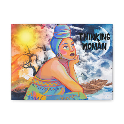 Stretched Canvas Art - Thinking Woman