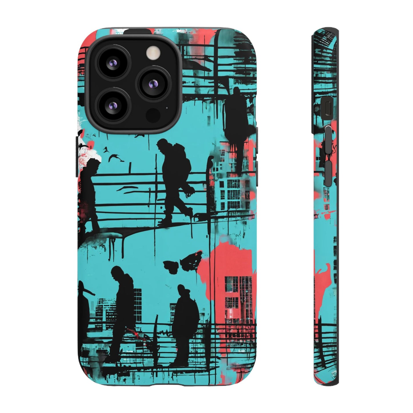 Graffiti Urban Phone Case - City Silhouettes Cool Cover for iPhone 15-11 and Samsung Galaxy 24-10