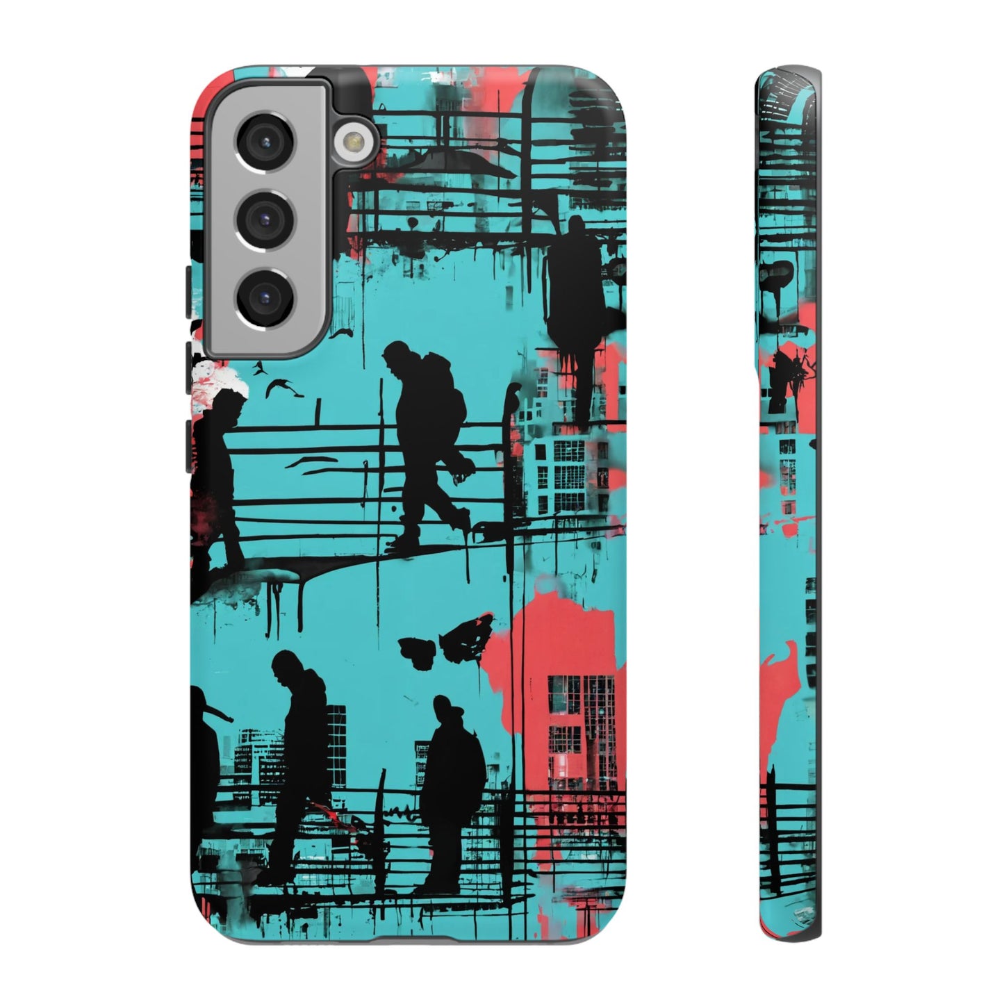 Graffiti Urban Phone Case - City Silhouettes Cool Cover for iPhone 15-11 and Samsung Galaxy 24-10