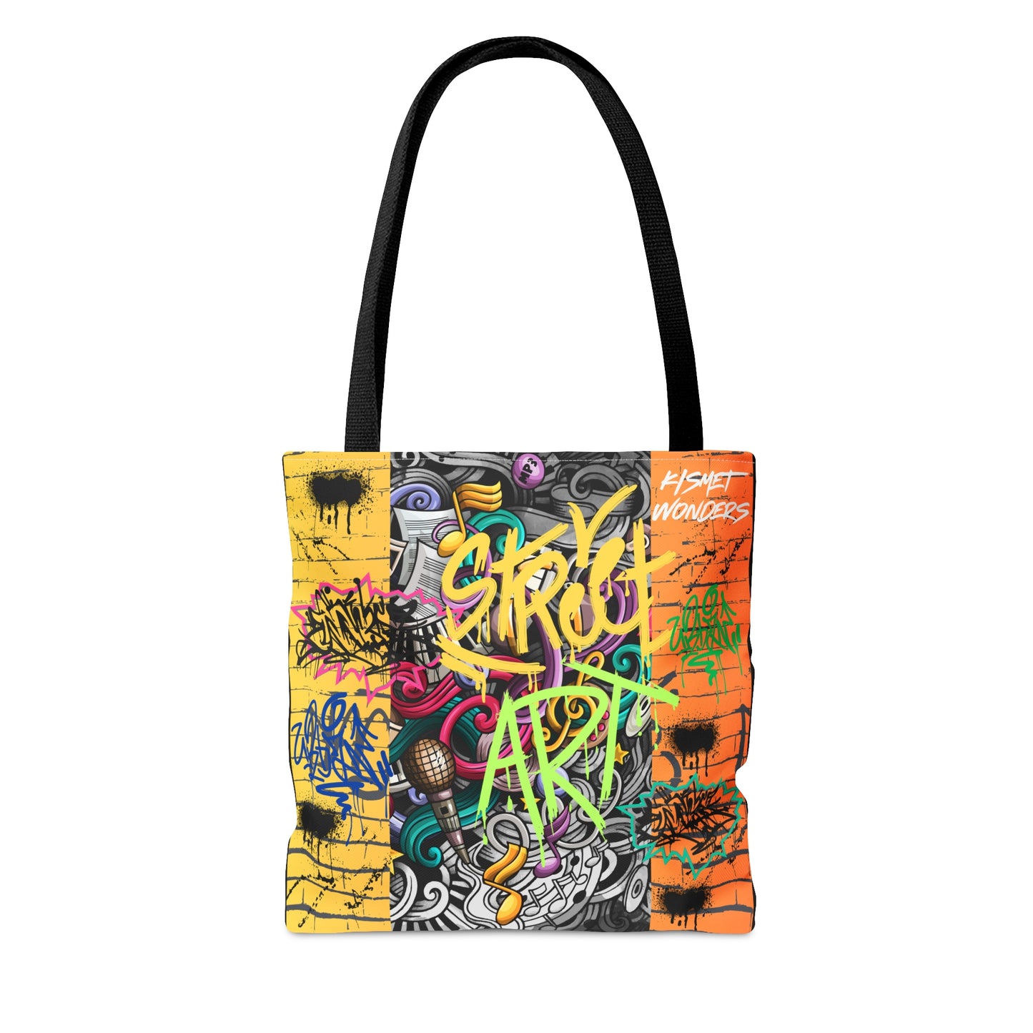 Stand Out in Style: Vibrant Artsy Tote Featuring Captivating Street Art & Music Theme