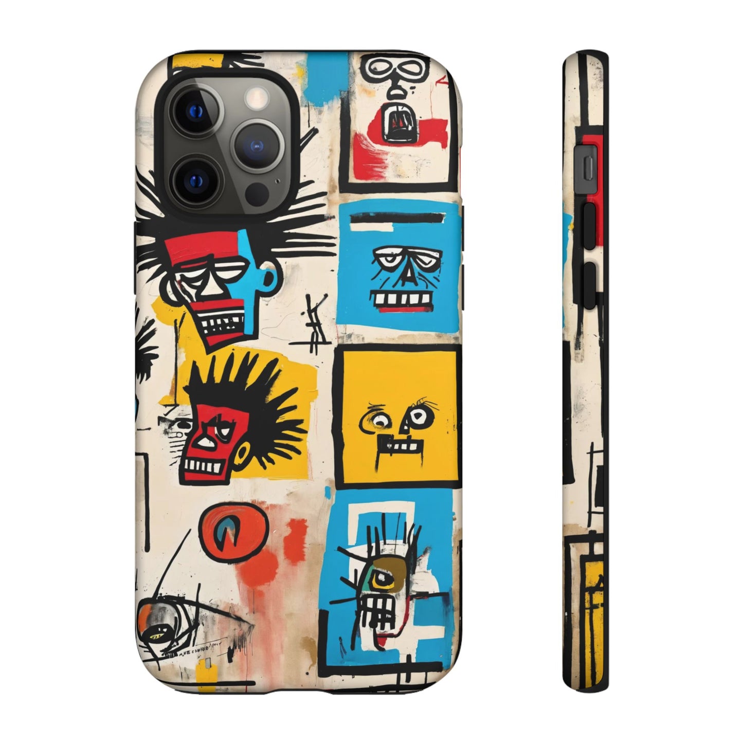 Unique Basquiat-Inspired Phone Case - Colorful Art Graffiti Cover for iPhone 15-11 & Samsung 24-10