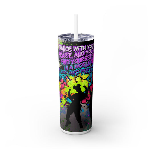 Unique HipHop Dance Skinny Tumbler with Stylish Graffiti Design