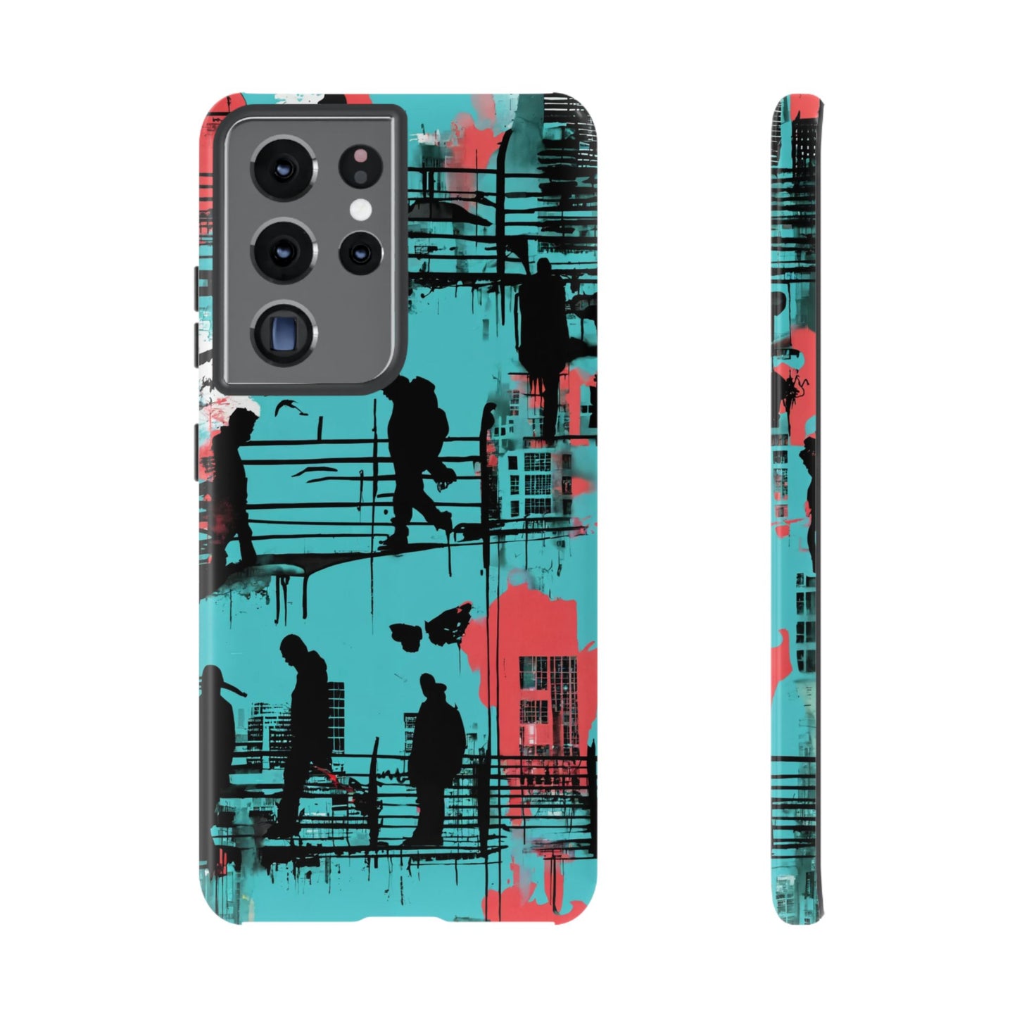 Graffiti Urban Phone Case - City Silhouettes Cool Cover for iPhone 15-11 and Samsung Galaxy 24-10