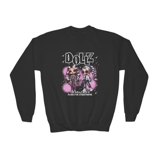 Fashion Statement Dollz Sweatshirt - Purple Spray Paint, Streetwear Dolls, Kids' Trendy Style