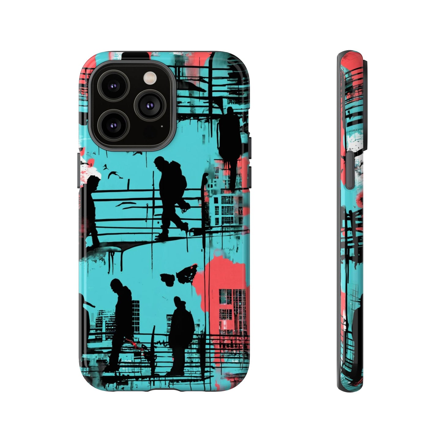 Graffiti Urban Phone Case - City Silhouettes Cool Cover for iPhone 15-11 and Samsung Galaxy 24-10