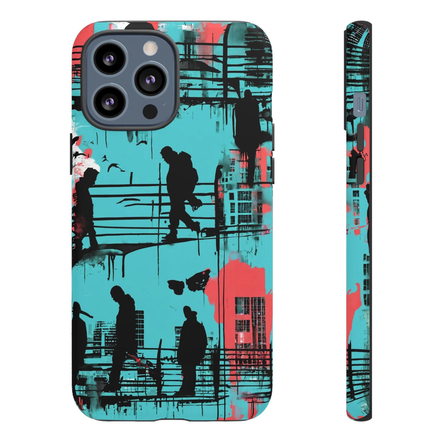 Graffiti Urban Phone Case - City Silhouettes Cool Cover for iPhone 15-11 and Samsung Galaxy 24-10