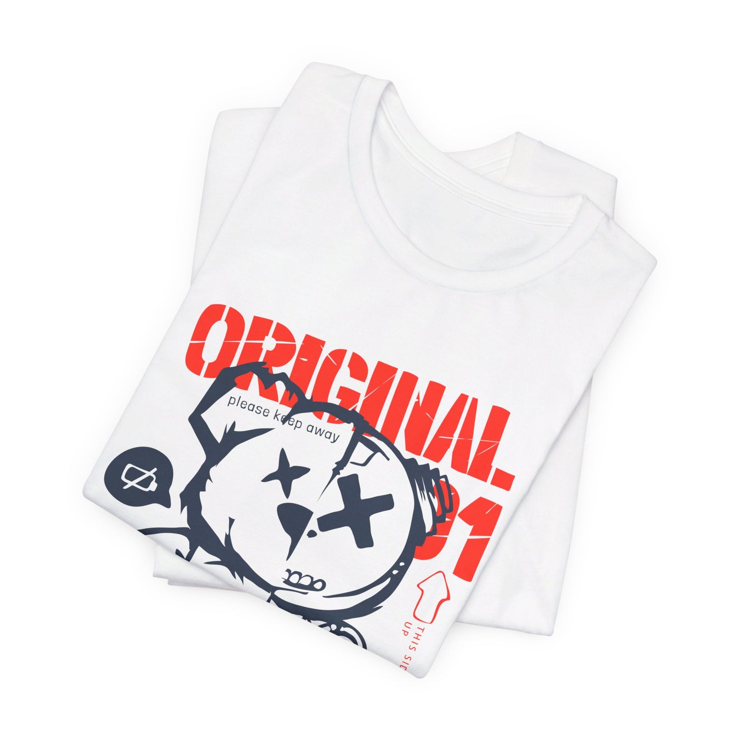 Prototype Original 1 White Unisex Tee - Graffiti Style Bear - Bold Red Font