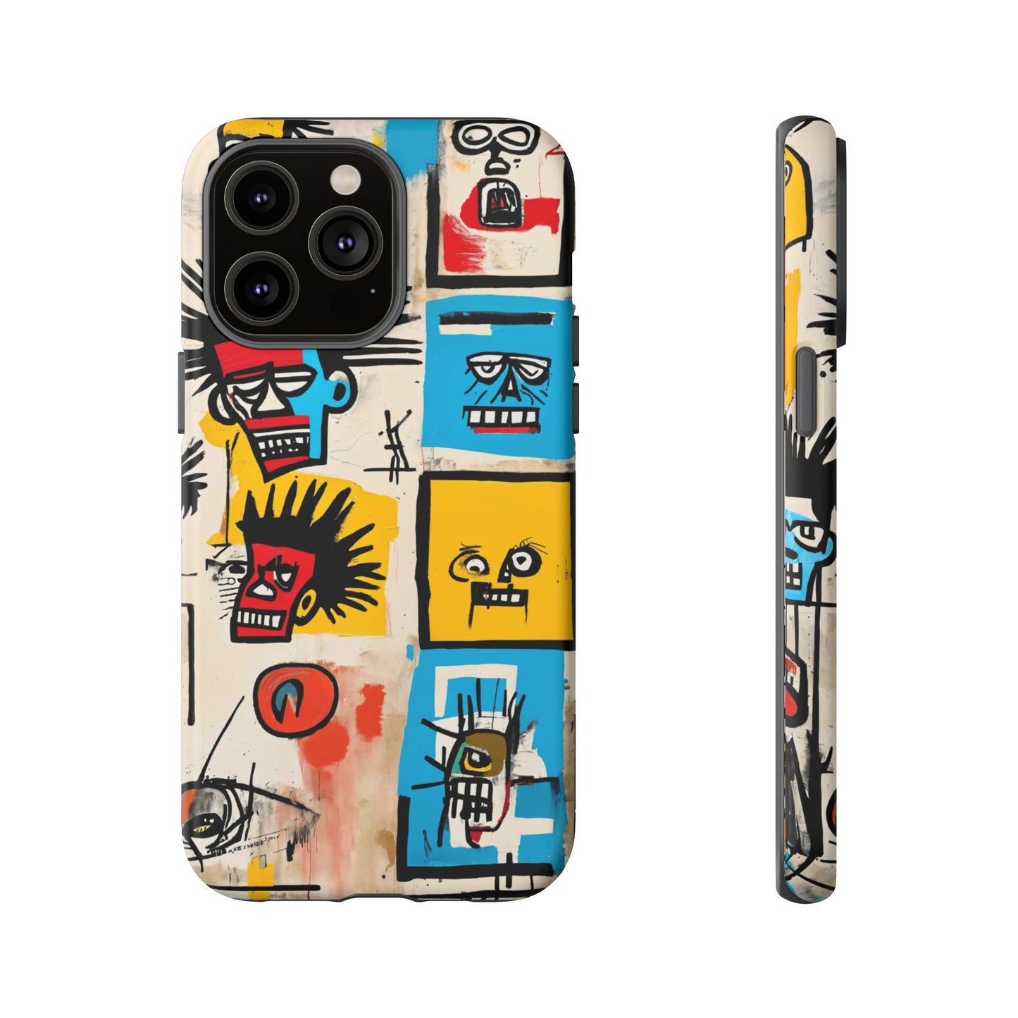 Unique Basquiat-Inspired Phone Case - Colorful Art Graffiti Cover for iPhone 15-11 & Samsung 24-10