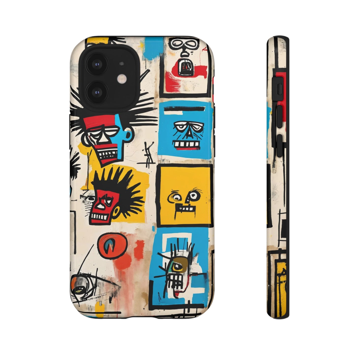 Unique Basquiat-Inspired Phone Case - Colorful Art Graffiti Cover for iPhone 15-11 & Samsung 24-10