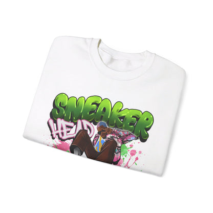 Sneaker Head Graffiti Style Sweatshirt - Bold Pink and Green Font - Street Style Fashion