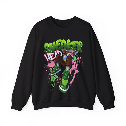 Sneaker Head Graffiti Style Sweatshirt - Bold Pink and Green Font - Street Style Fashion