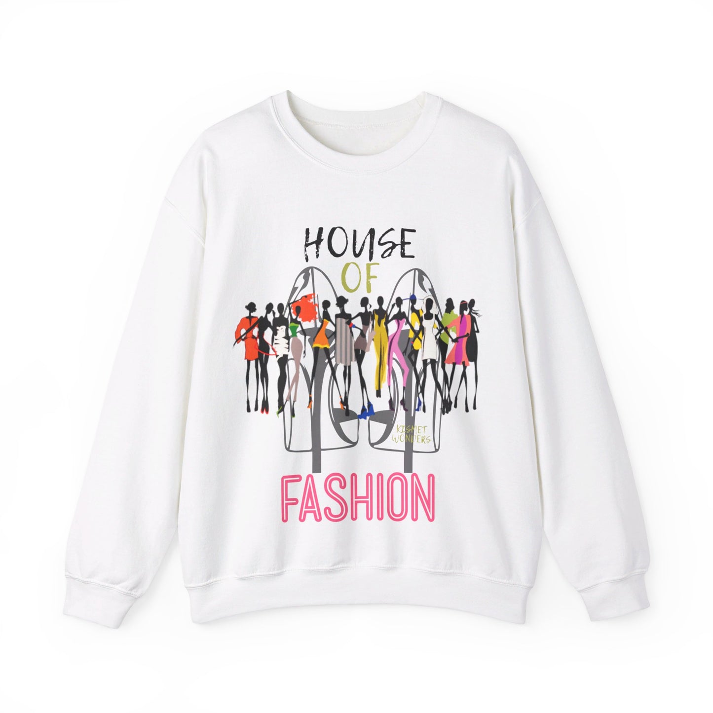 Bold and Artistic Sweatshirt with Vogue-Inspired Runway Models! Fashion-Forward Sweatshirt with Eclectic Ensembles