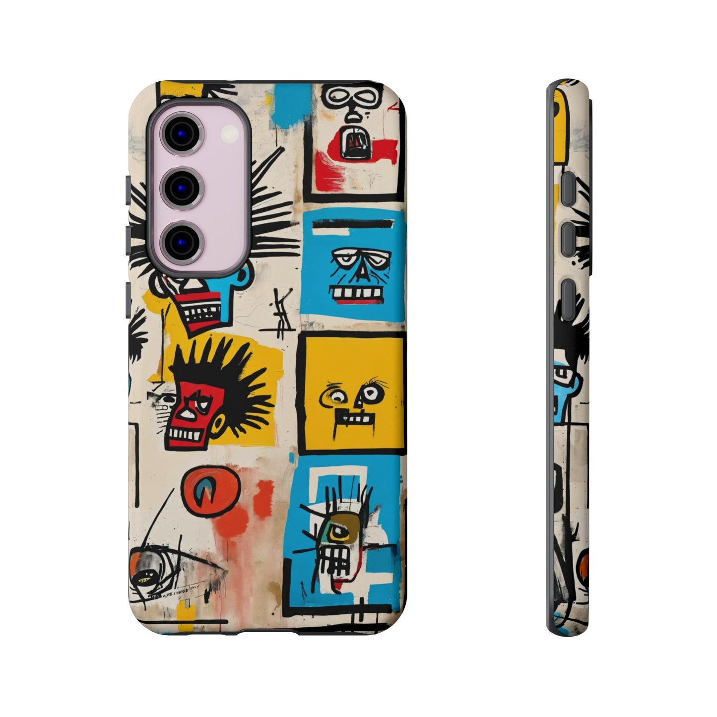 Unique Basquiat-Inspired Phone Case - Colorful Art Graffiti Cover for iPhone 15-11 & Samsung 24-10
