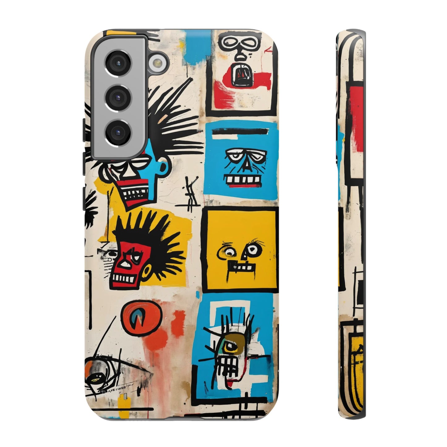 Unique Basquiat-Inspired Phone Case - Colorful Art Graffiti Cover for iPhone 15-11 & Samsung 24-10