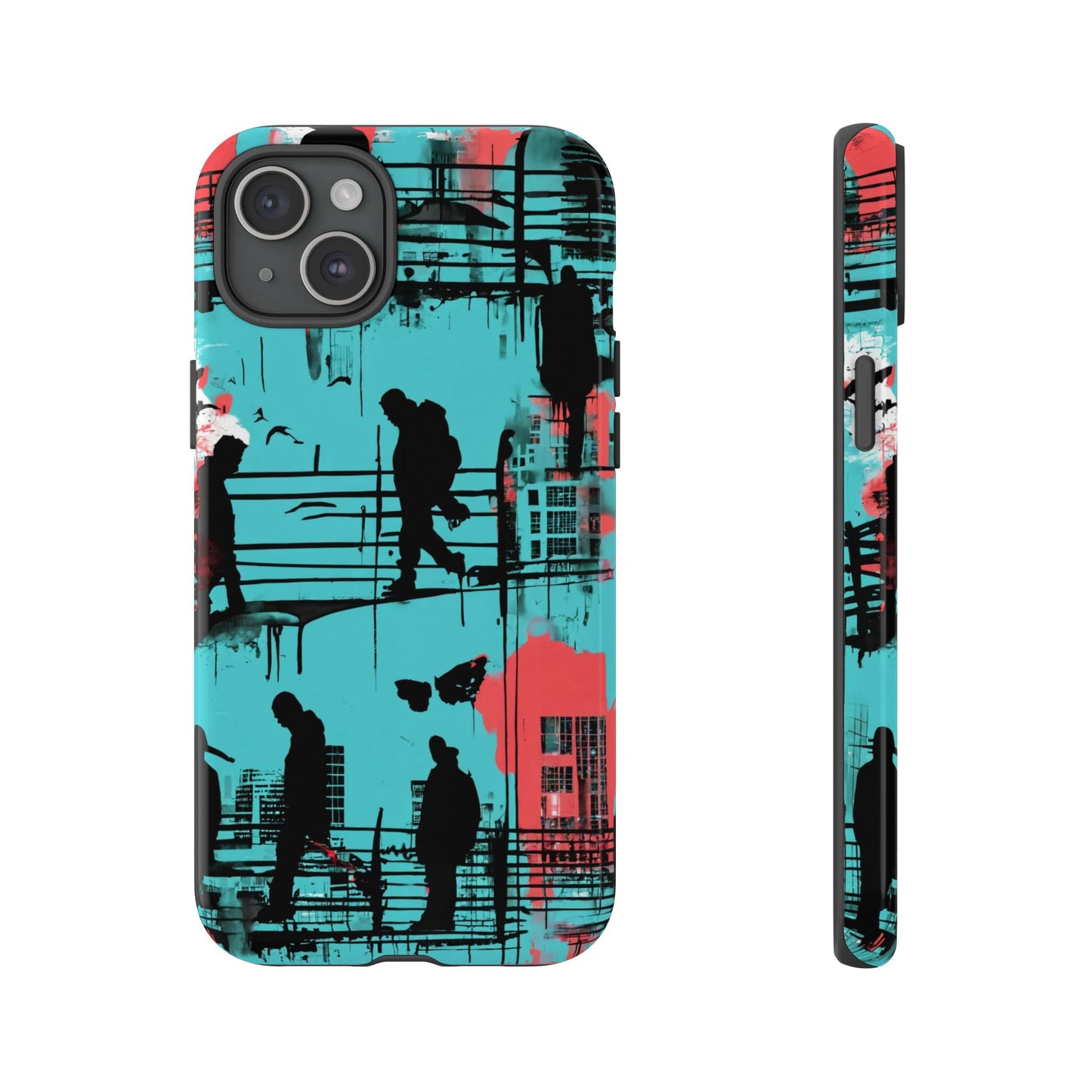 Graffiti Urban Phone Case - City Silhouettes Cool Cover for iPhone 15-11 and Samsung Galaxy 24-10