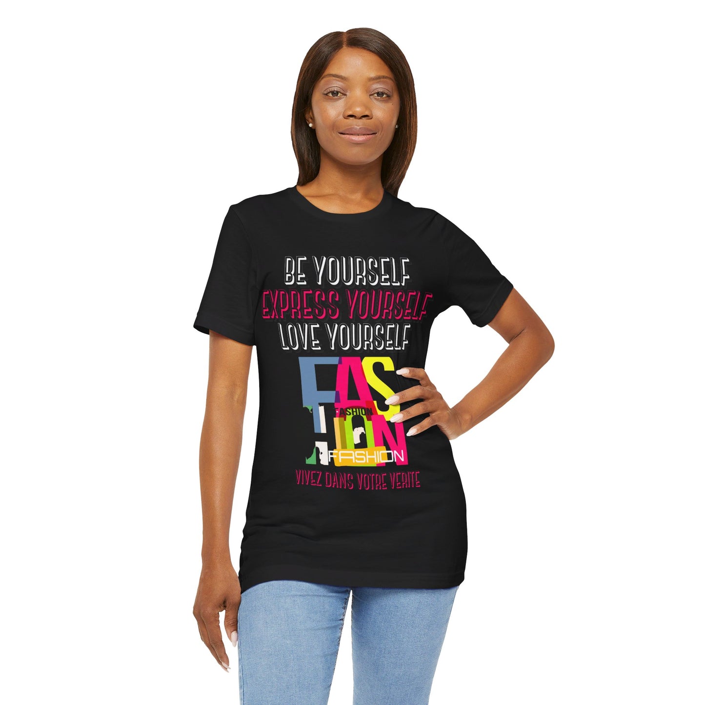 Fashionista's Statement Piece: Vibrant T-Shirt with Distressed 'Fashion' Lettering! Bold and Trendy Artistic Expression T-Shirt