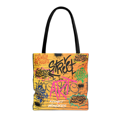 Stand Out in Style: Vibrant Artsy Tote Featuring Captivating Street Art & Music Theme