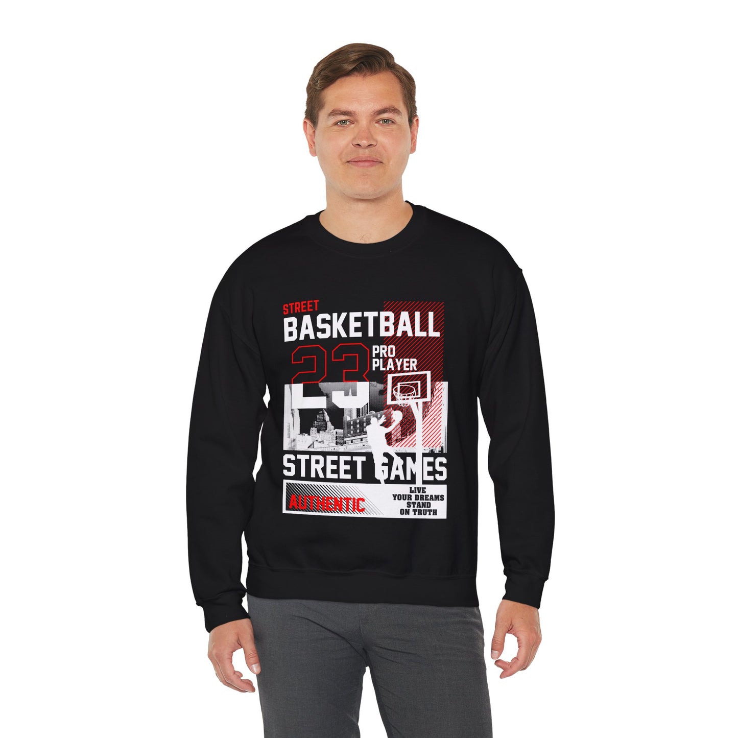 City Street Games Sweatshirt - Red, Black, White Urban Style