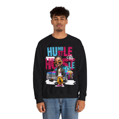 Black 'Humble Hustle' Sweatshirt - Street Art Royalty Vibes