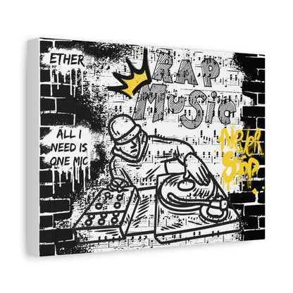 Hip Hop Canvas Art – "All I Need is One Mic" – Stylish Wall Decor for Music Lovers