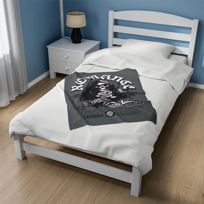 Romantic Dance of Death Blanket with Grey 'Romance' Design - Halloween Home Decor