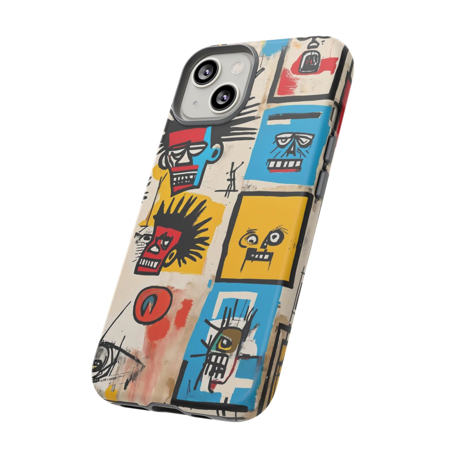 Unique Basquiat-Inspired Phone Case - Colorful Art Graffiti Cover for iPhone 15-11 & Samsung 24-10