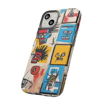 Unique Basquiat-Inspired Phone Case - Colorful Art Graffiti Cover for iPhone 15-11 & Samsung 24-10
