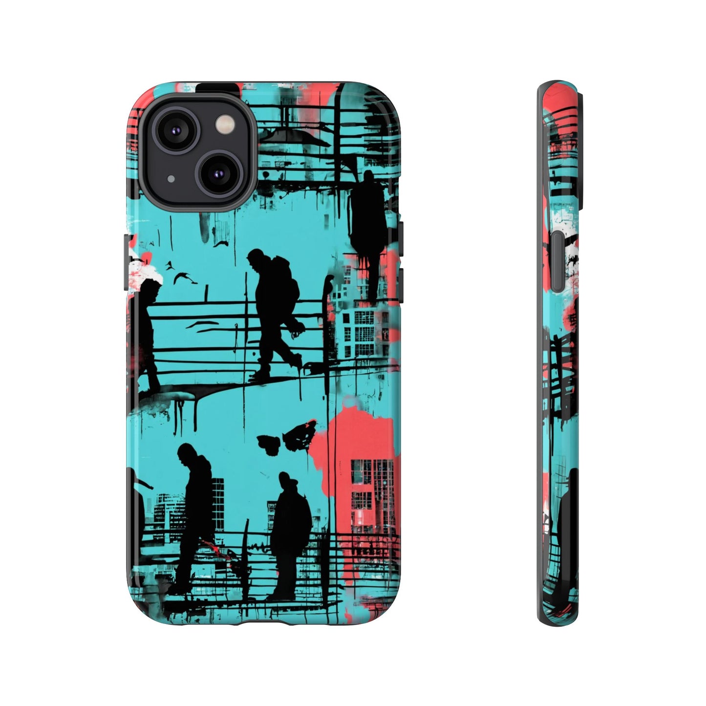 Graffiti Urban Phone Case - City Silhouettes Cool Cover for iPhone 15-11 and Samsung Galaxy 24-10