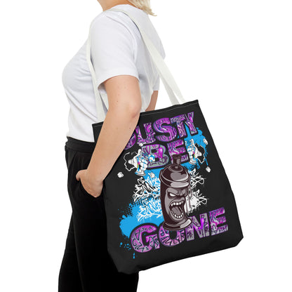 Eclectic Graffiti Style Tote - Fun Dusty Be Gone Message