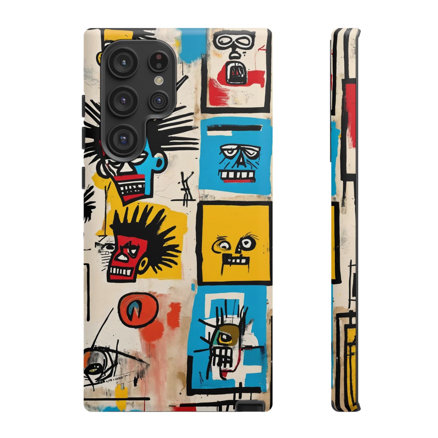 Unique Basquiat-Inspired Phone Case - Colorful Art Graffiti Cover for iPhone 15-11 & Samsung 24-10