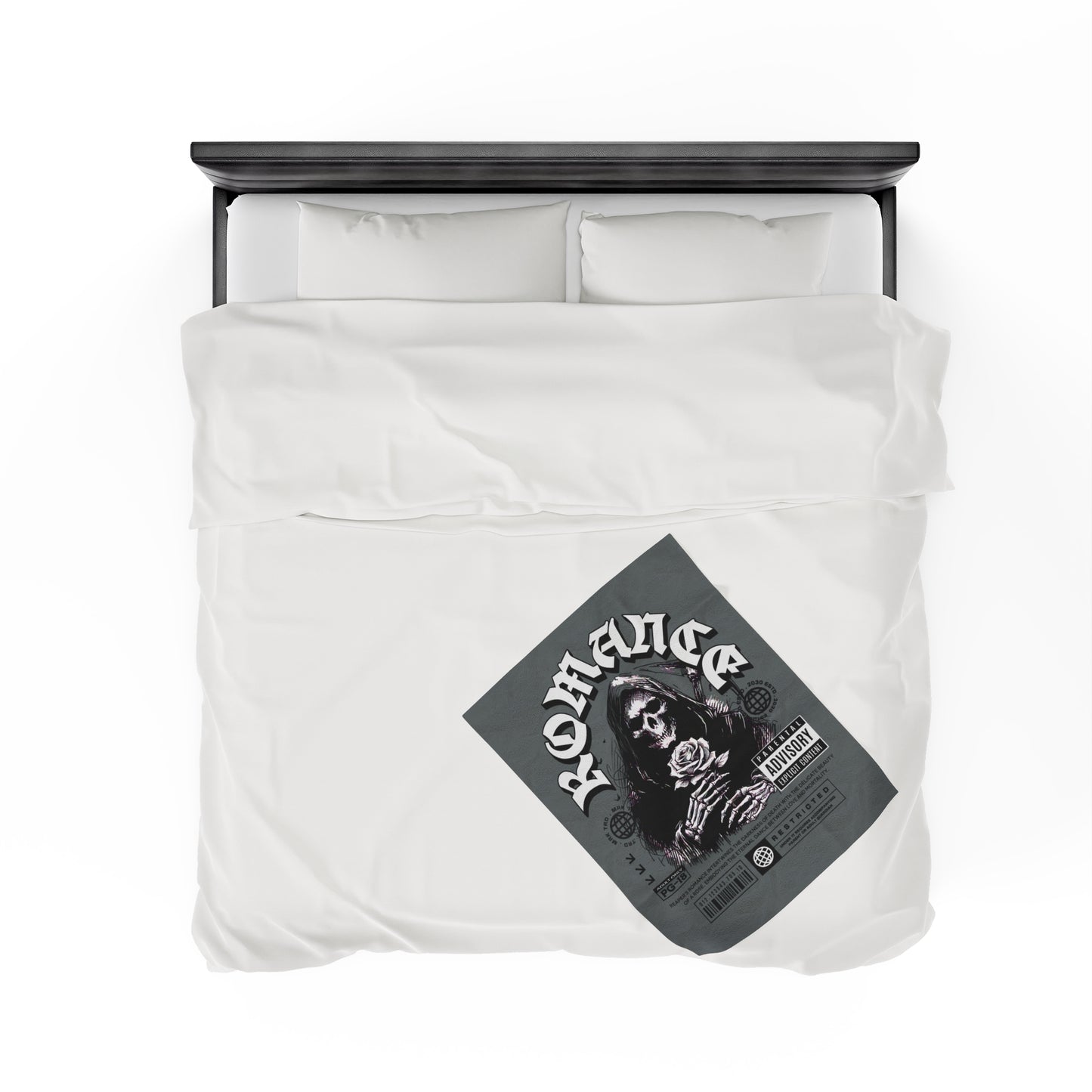 Romantic Dance of Death Blanket with Grey 'Romance' Design - Halloween Home Decor