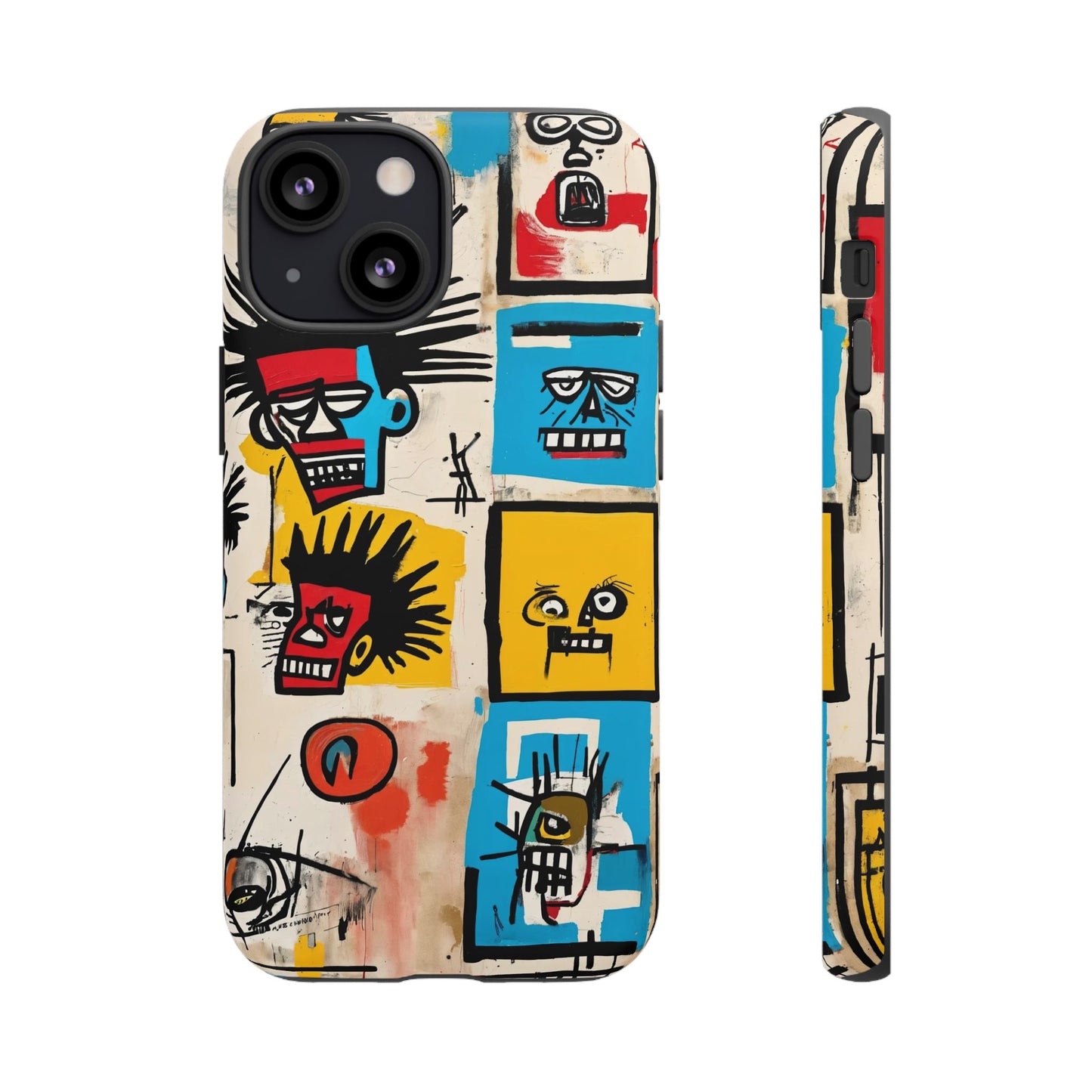 Unique Basquiat-Inspired Phone Case - Colorful Art Graffiti Cover for iPhone 15-11 & Samsung 24-10