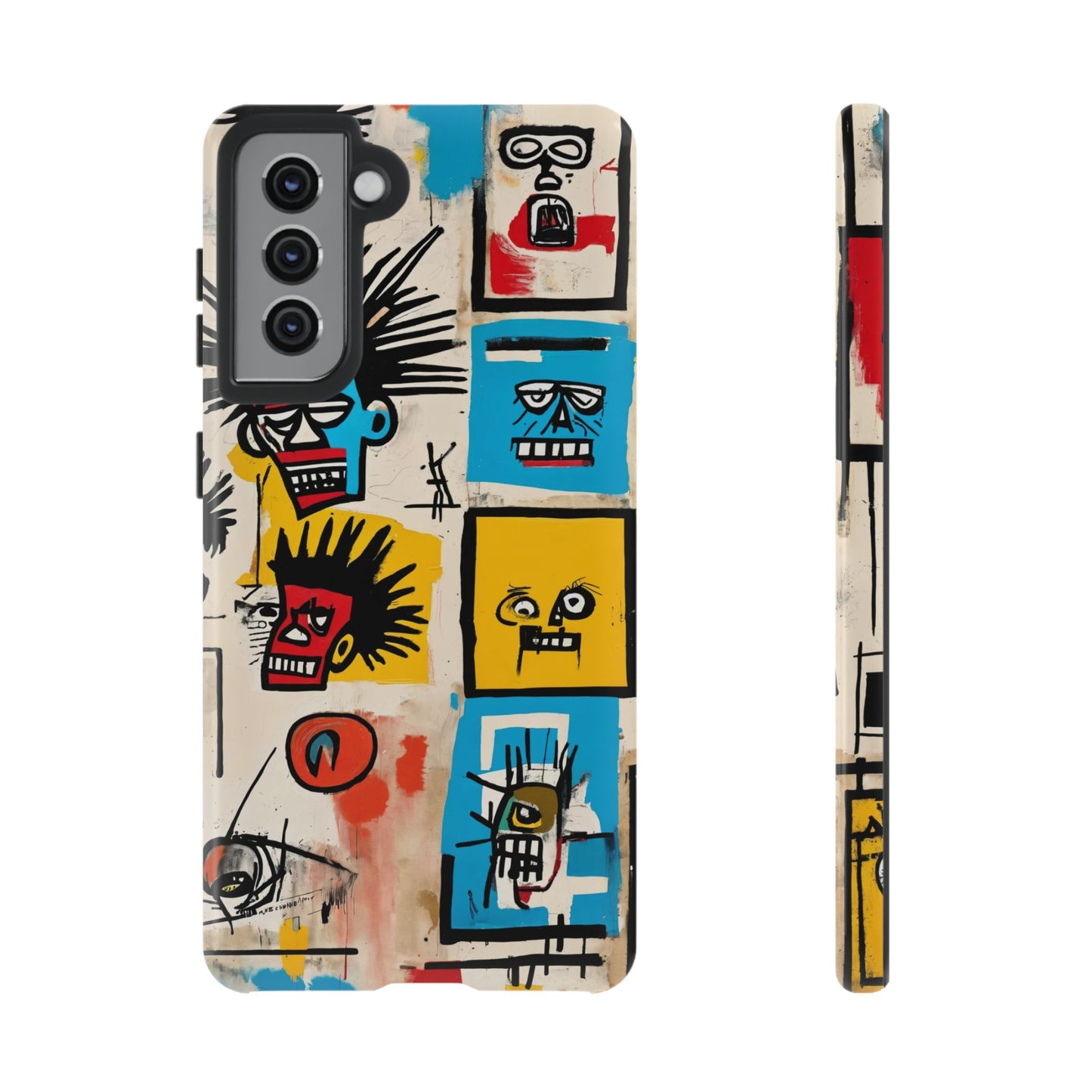 Unique Basquiat-Inspired Phone Case - Colorful Art Graffiti Cover for iPhone 15-11 & Samsung 24-10