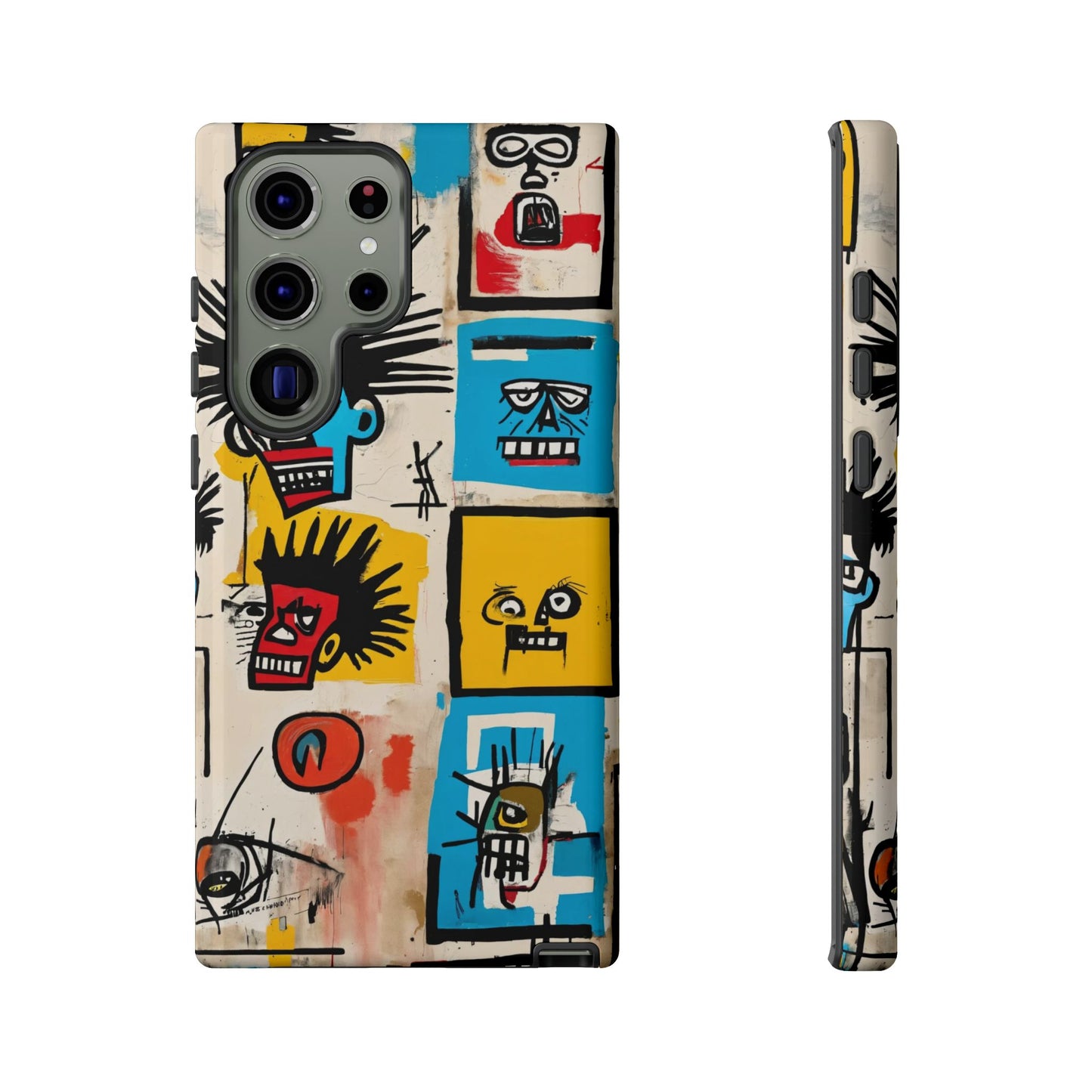 Unique Basquiat-Inspired Phone Case - Colorful Art Graffiti Cover for iPhone 15-11 & Samsung 24-10