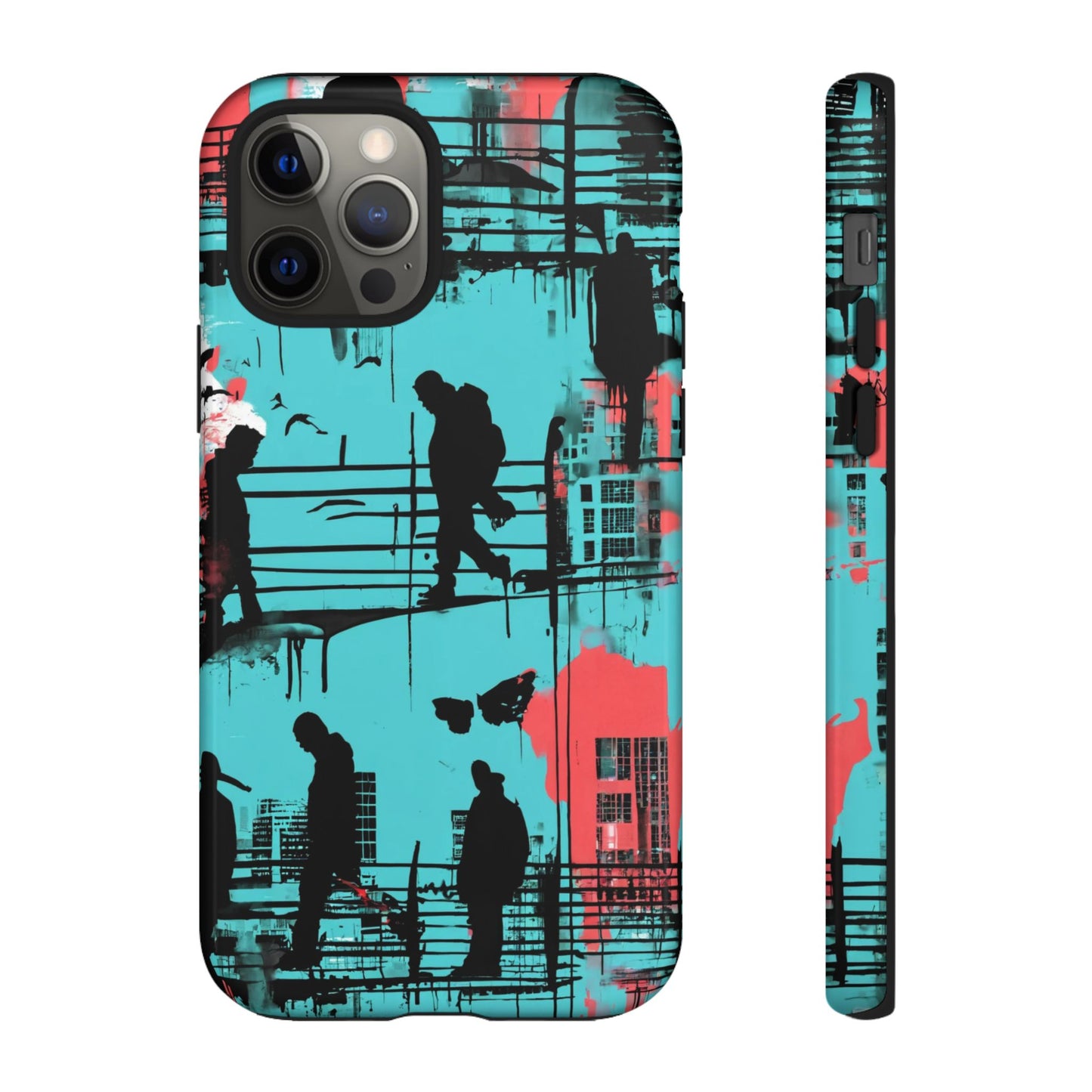 Graffiti Urban Phone Case - City Silhouettes Cool Cover for iPhone 15-11 and Samsung Galaxy 24-10