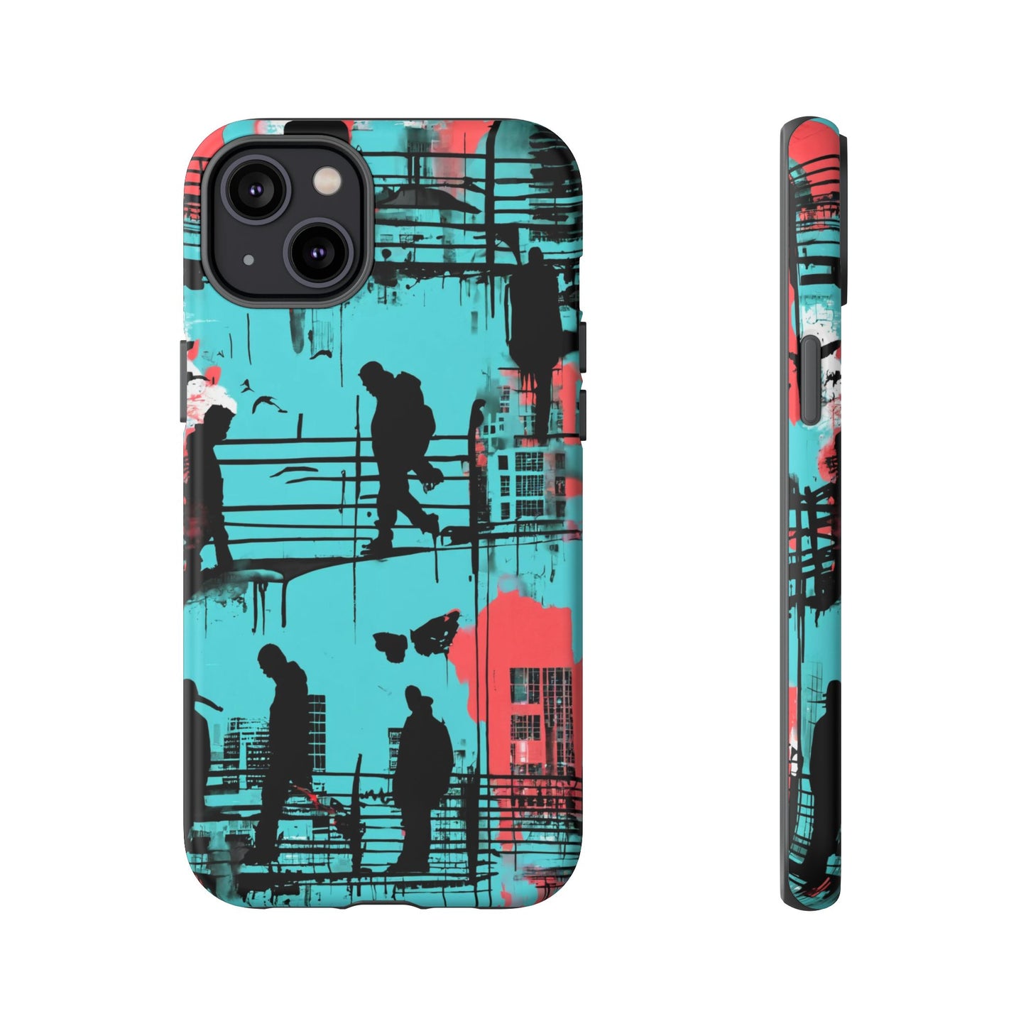 Graffiti Urban Phone Case - City Silhouettes Cool Cover for iPhone 15-11 and Samsung Galaxy 24-10