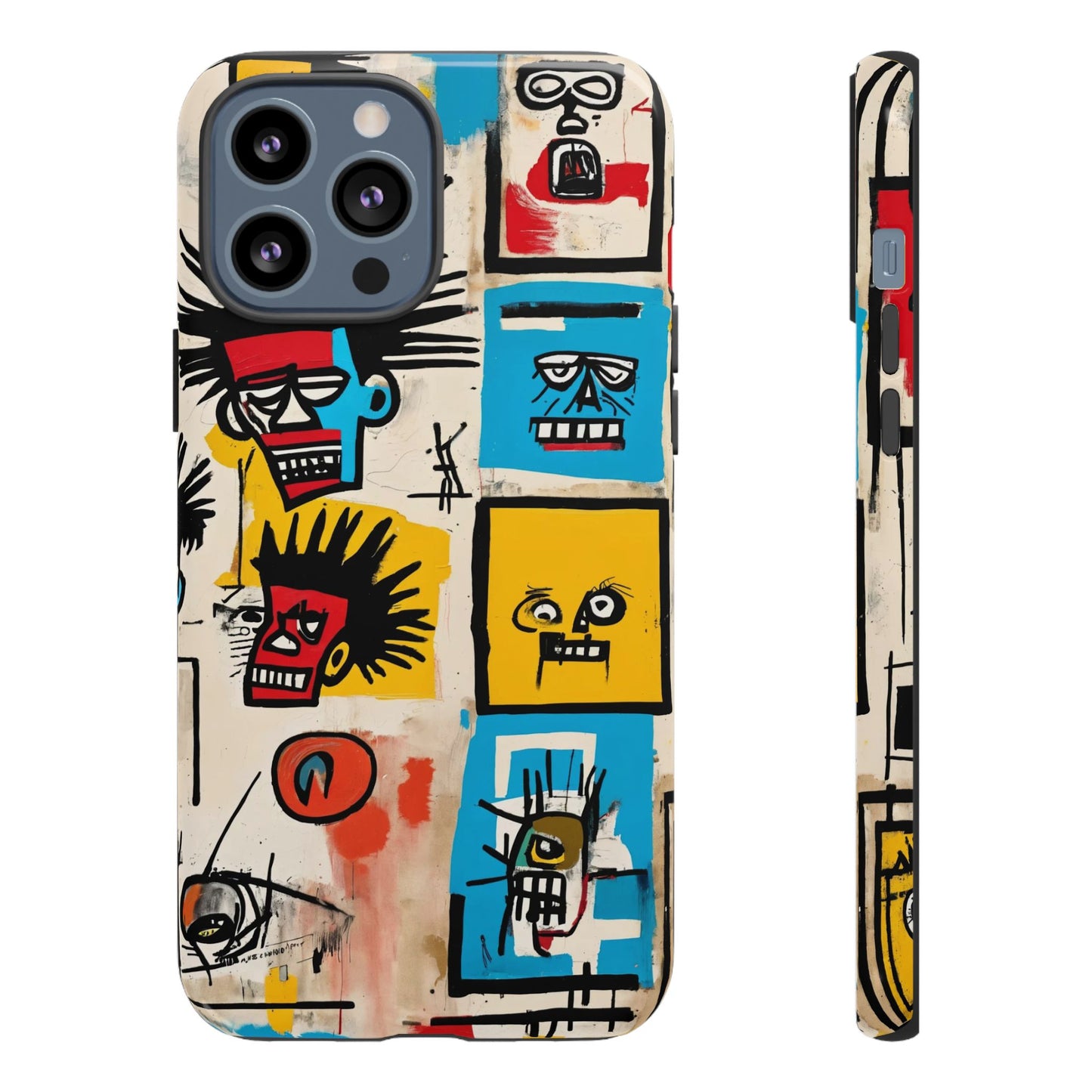 Unique Basquiat-Inspired Phone Case - Colorful Art Graffiti Cover for iPhone 15-11 & Samsung 24-10