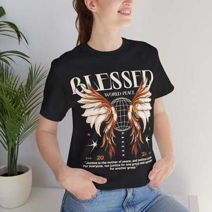 Blessed 2024 Black Unisex Tee - Peace and Justice Fashion Statement