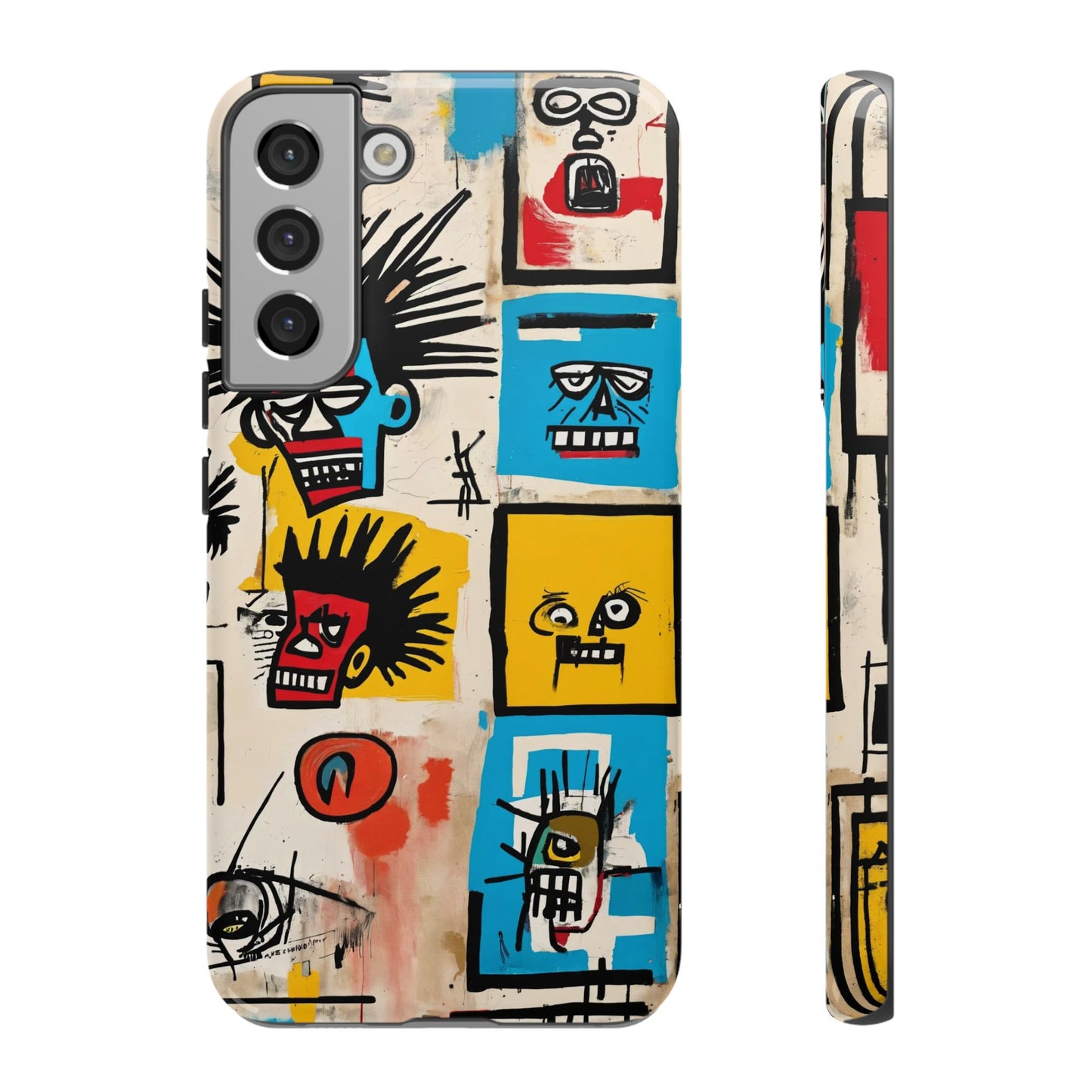 Unique Basquiat-Inspired Phone Case - Colorful Art Graffiti Cover for iPhone 15-11 & Samsung 24-10