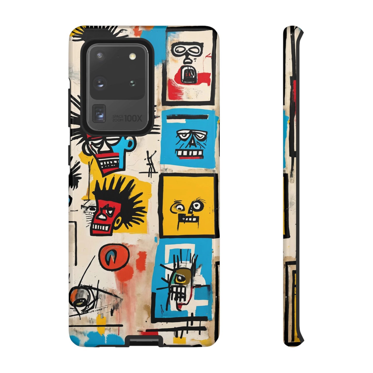 Unique Basquiat-Inspired Phone Case - Colorful Art Graffiti Cover for iPhone 15-11 & Samsung 24-10