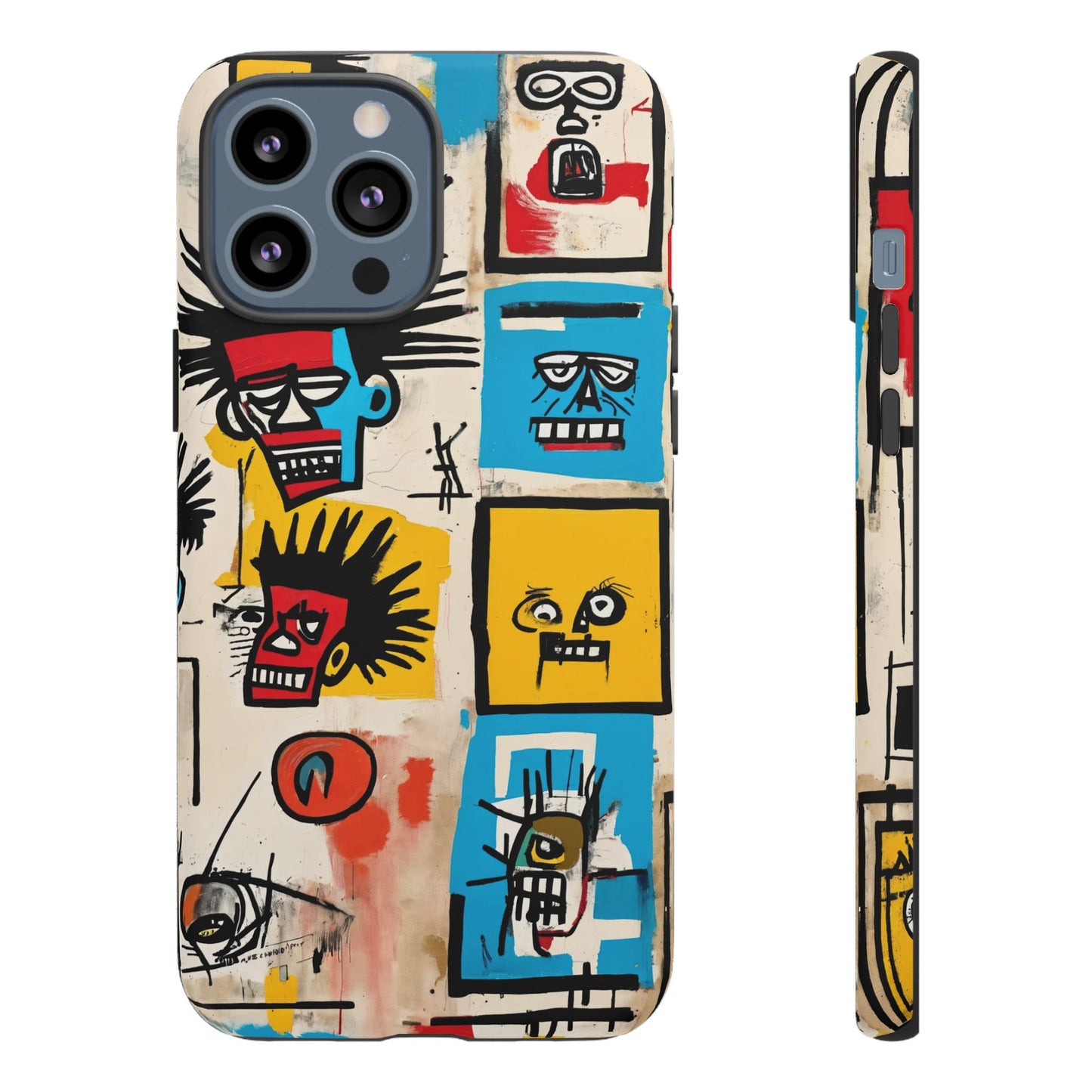 Unique Basquiat-Inspired Phone Case - Colorful Art Graffiti Cover for iPhone 15-11 & Samsung 24-10