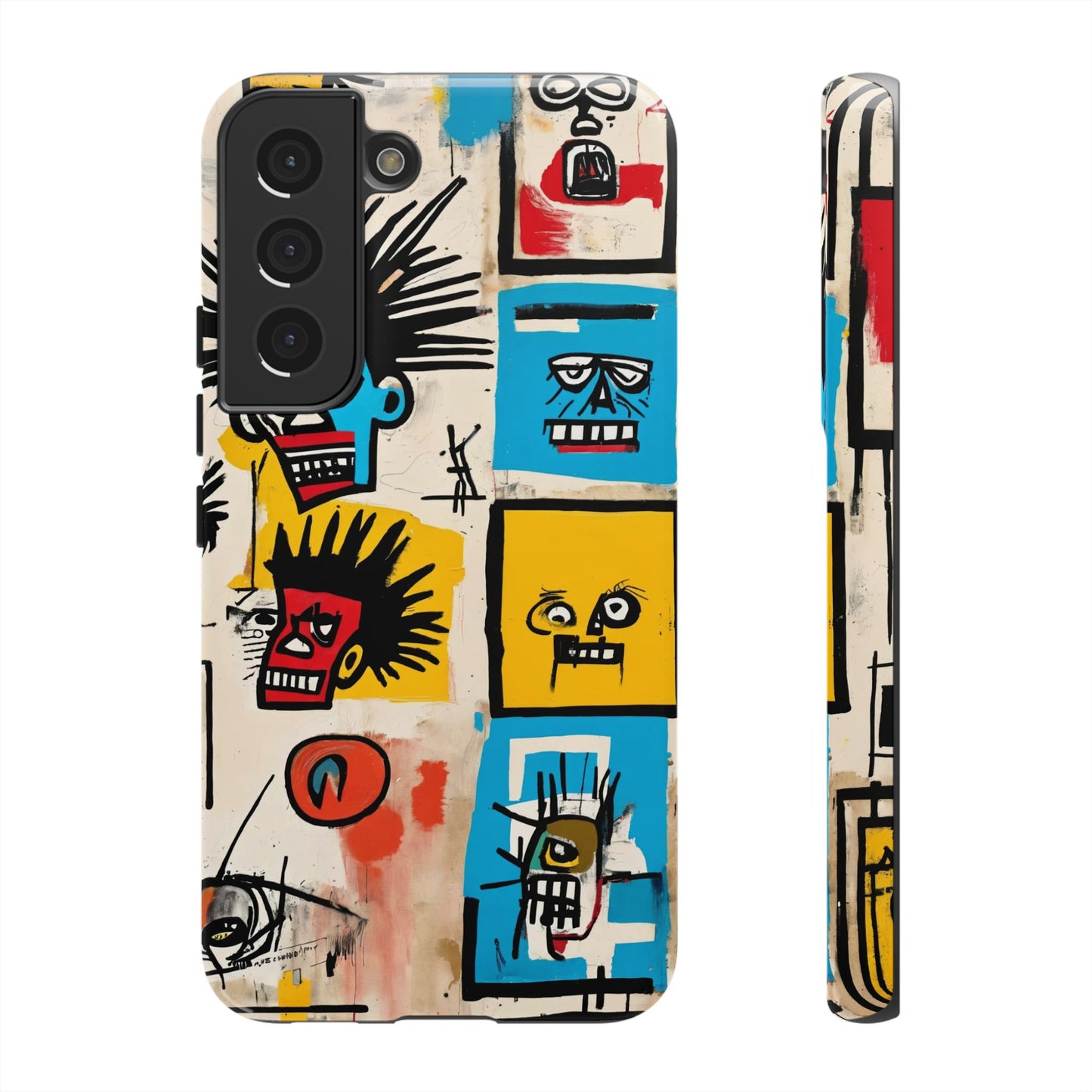 Unique Basquiat-Inspired Phone Case - Colorful Art Graffiti Cover for iPhone 15-11 & Samsung 24-10