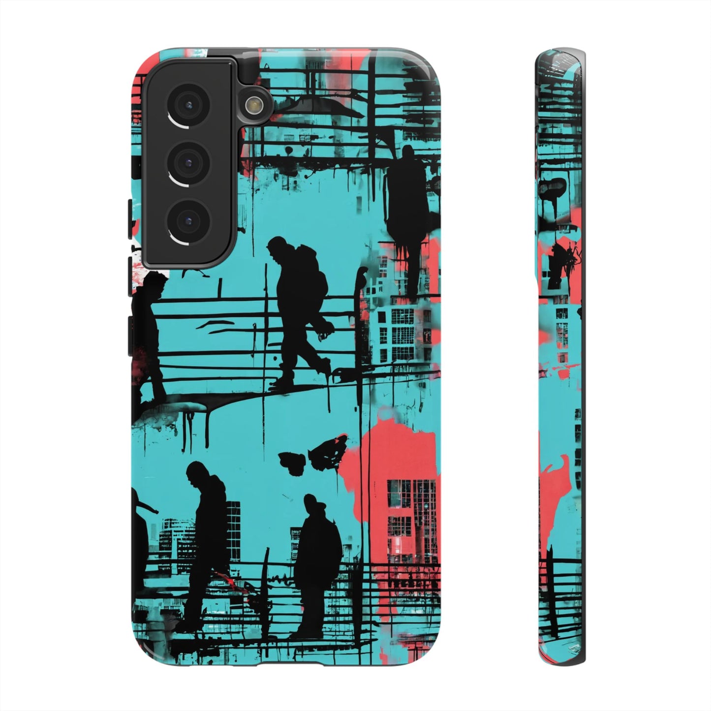 Graffiti Urban Phone Case - City Silhouettes Cool Cover for iPhone 15-11 and Samsung Galaxy 24-10