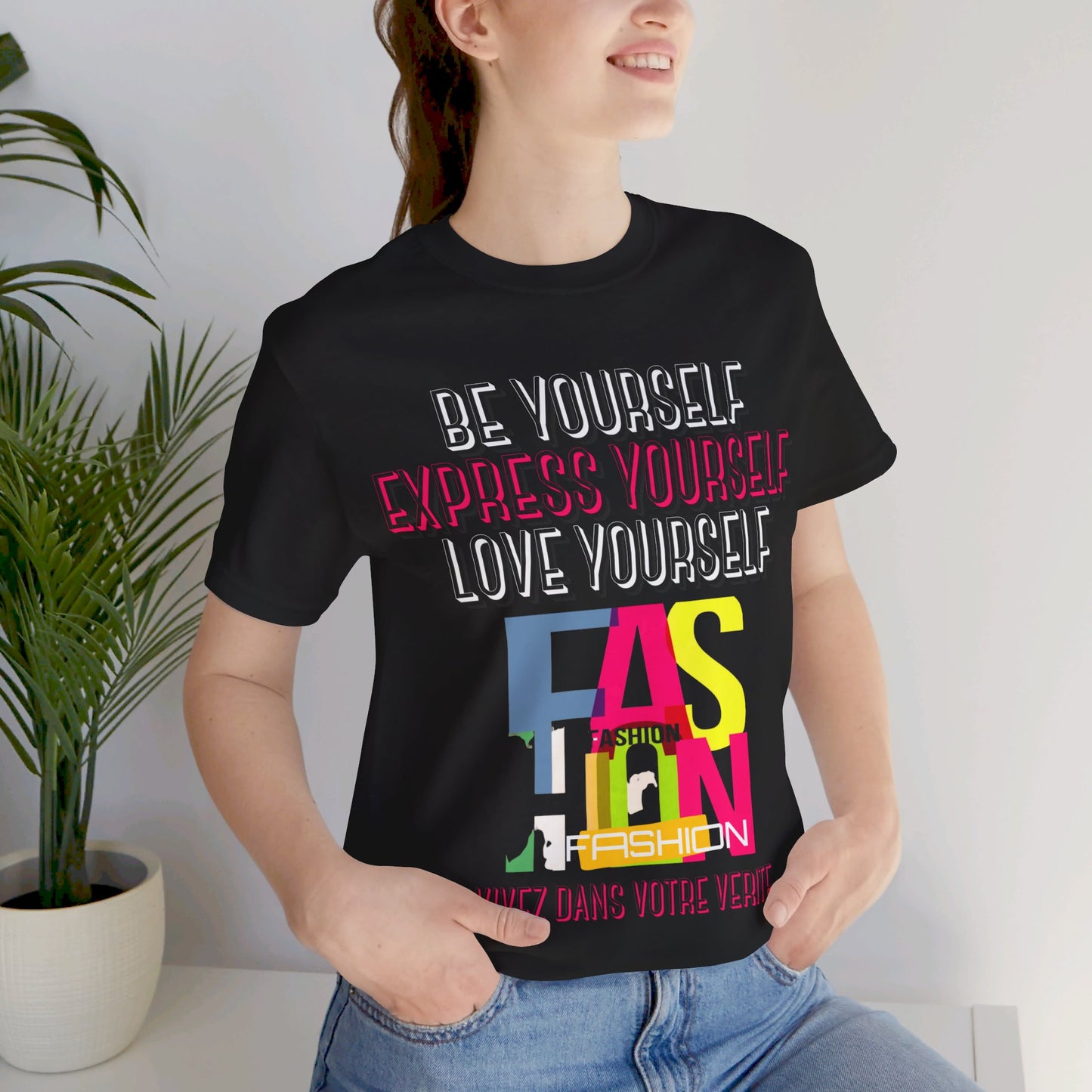 Fashionista's Statement Piece: Vibrant T-Shirt with Distressed 'Fashion' Lettering! Bold and Trendy Artistic Expression T-Shirt