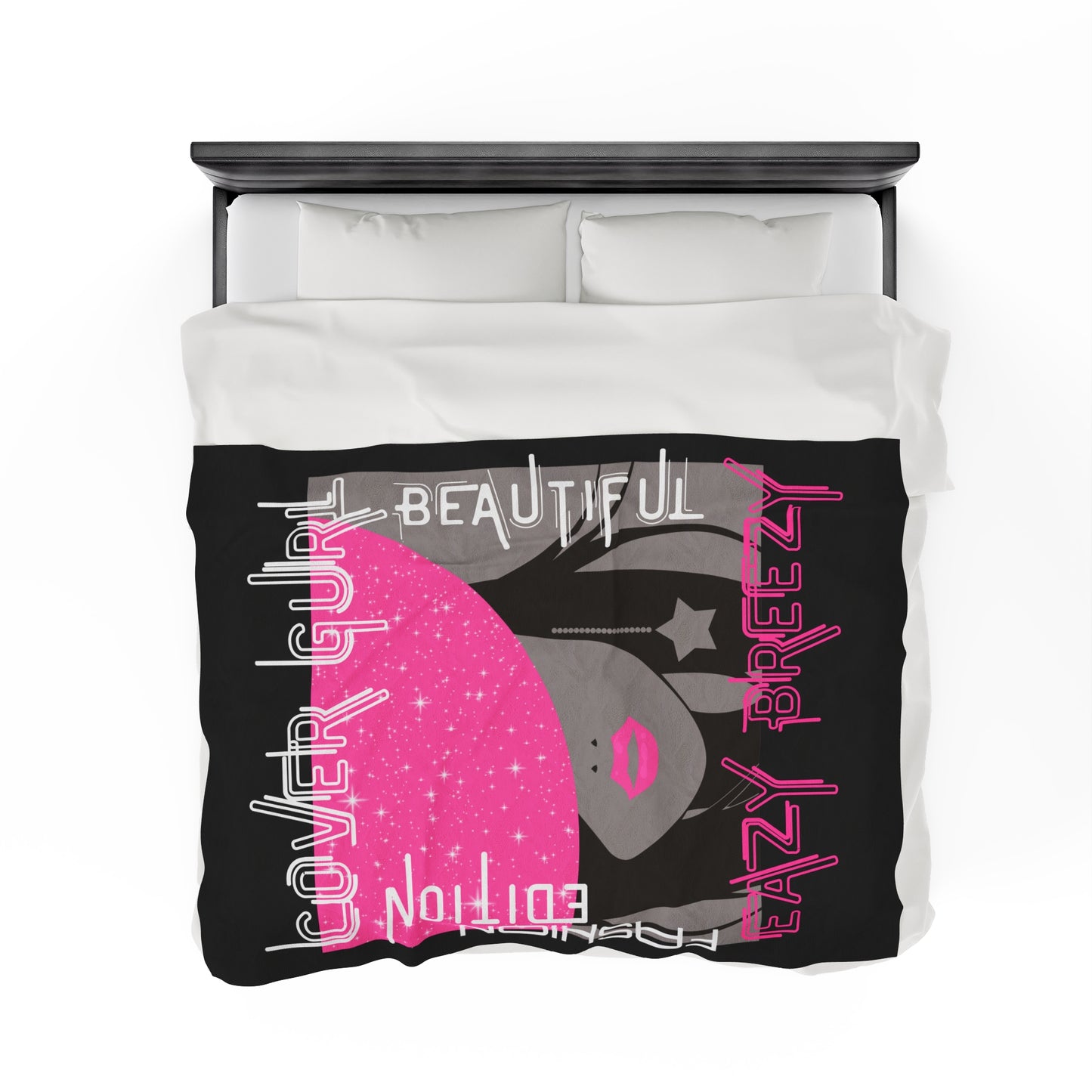 Own an Original: Black Cover Gurl Plush Blanket - Fashion Edition, Beautiful, Trendy Font, Perfect for Fashion-Forward Fashionistas