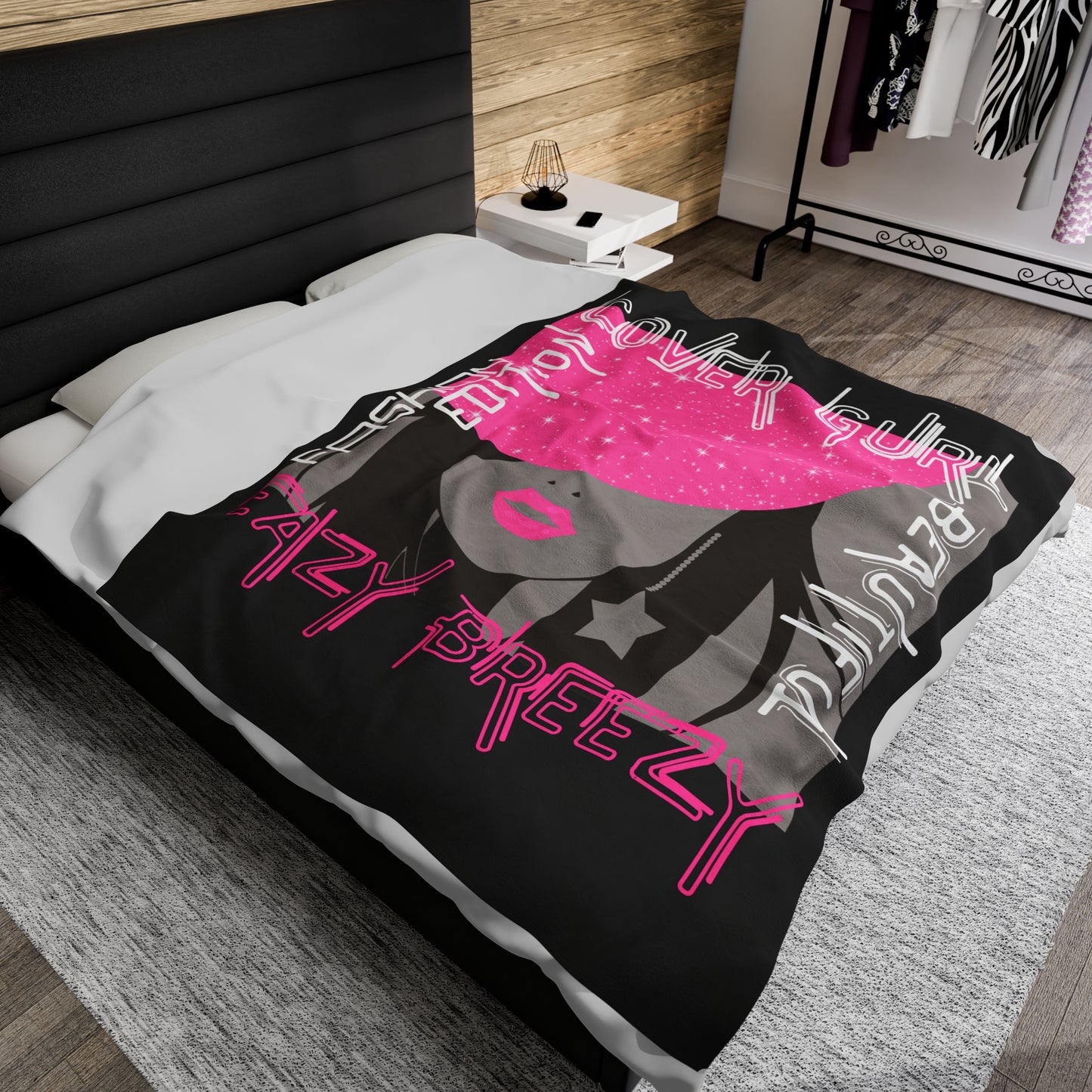 Own an Original: Black Cover Gurl Plush Blanket - Fashion Edition, Beautiful, Trendy Font, Perfect for Fashion-Forward Fashionistas